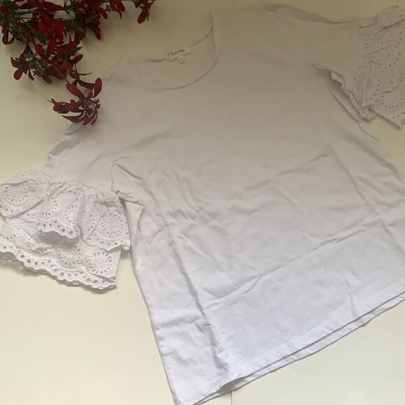 𝅺💥STELLA Tweed Top With Crochet Ruffle Sleeves💥 - Picture 1 of 13